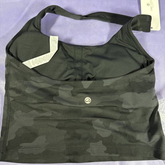 Crz Yoga Halter Crop Sports Bra Camo Black New Size XSmall VV - Picture 4 of 5